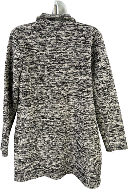 Nic and Zoe Women’s Black/Gray Long Sleeve Open Front Cardigan - Petite L