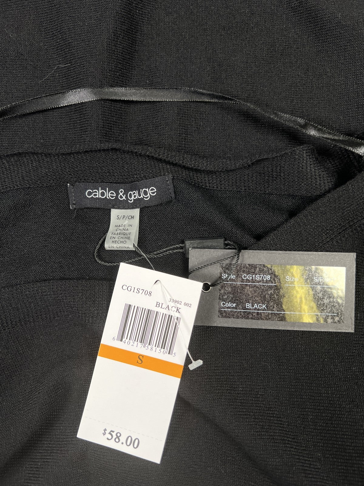 Cable and Gauge Women’s Black Short Button Accent Sleeve Shirt - S