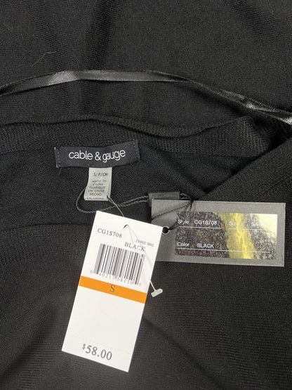 Cable and Gauge Women’s Black Short Button Accent Sleeve Shirt - S