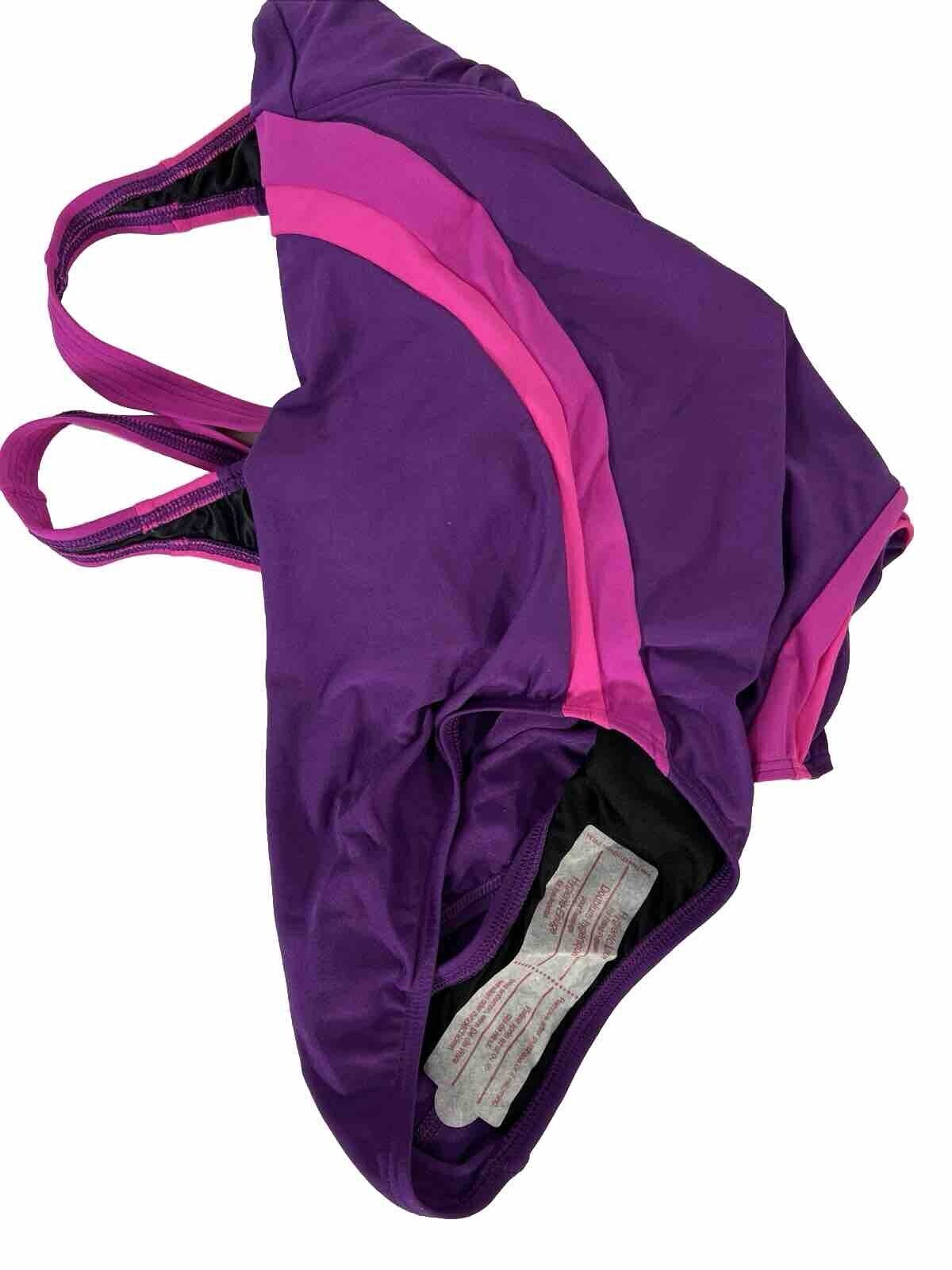 NEW Lands' End Women's Purple Padded One Piece Swimsuit - 8L