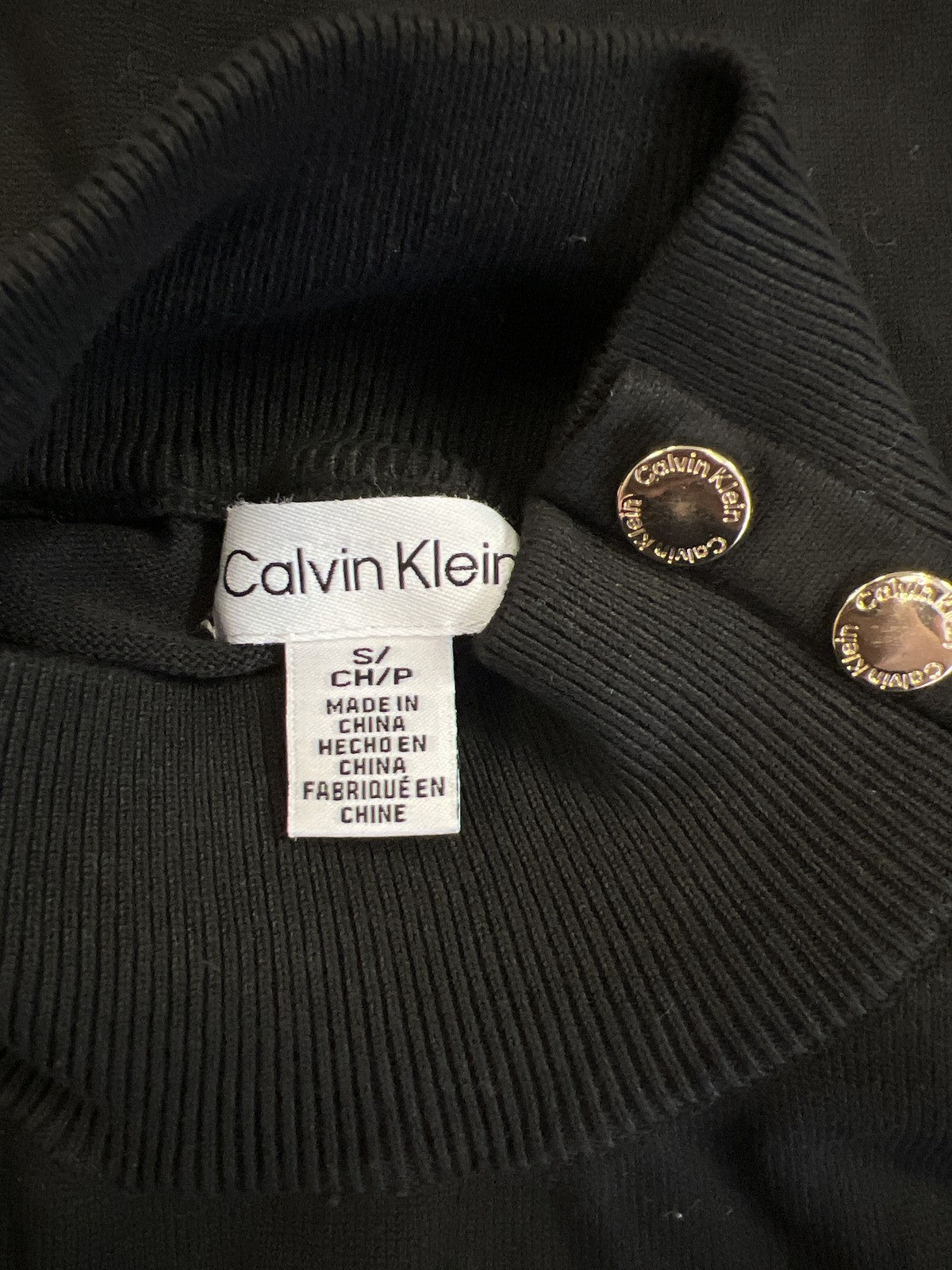 Calvin Klein Women’s Black Long Sleeve Mock Neck Sweater - S