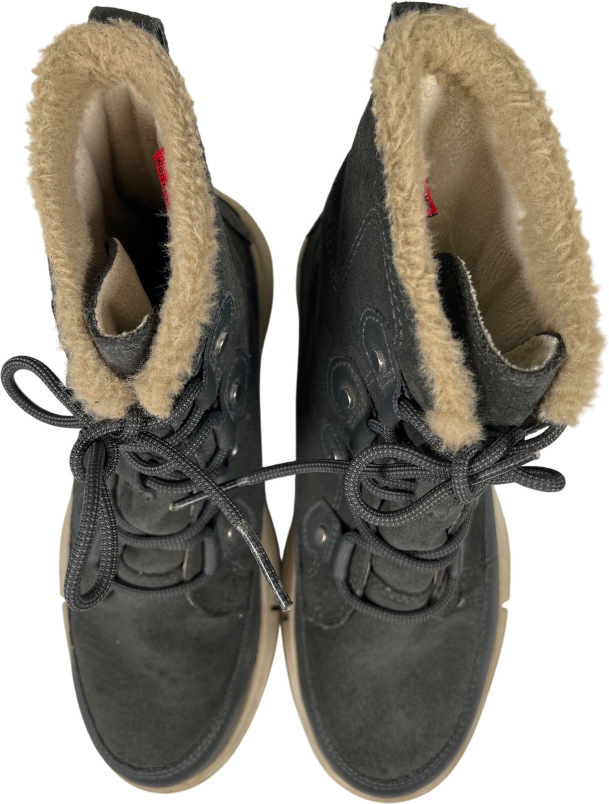 Sorel Women’s Gray Suede Explorer II Joan Lace Up Winter Boots - 7