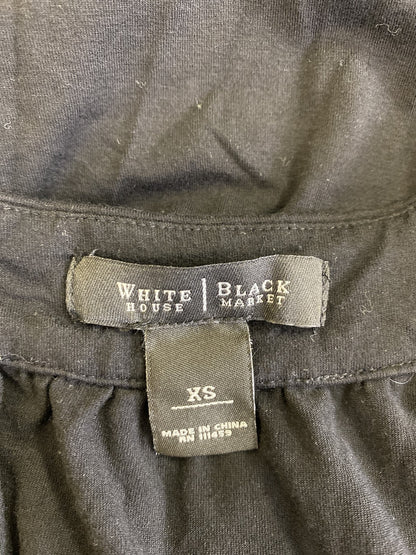 White House Black Market Women’s Black Beaded Strap Drape Neck Tank Top - XS