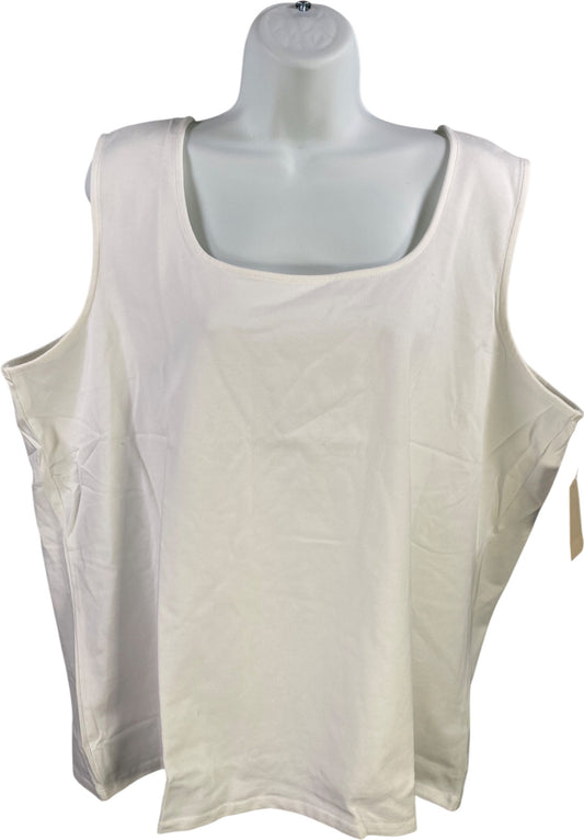 Coldwater Creek Women’s White Cotton Sleeveless Shell Tank Top - Plus 3X
