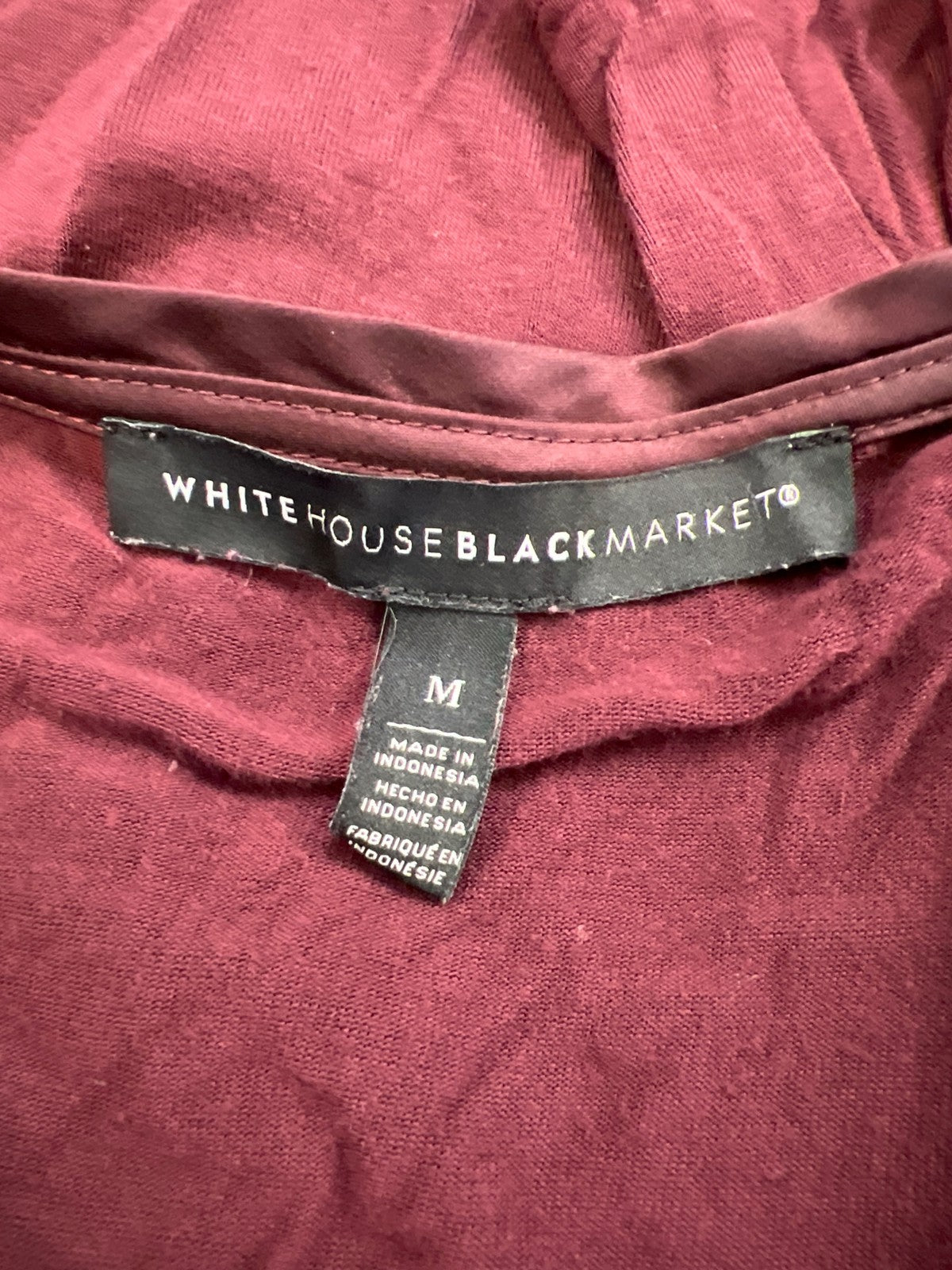 White House Black Market Women’s Burgundy Long Sleeve Shirt - M