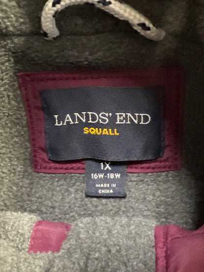 Lands End Women’s Purple Squall Waterproof Fleece Lined Coat - Plus 1X