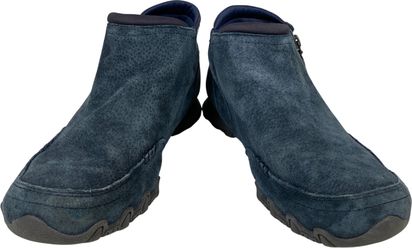 Skechers Women’s Blue Bikers Zappiest Suede Zip Ankle Boots - 8 Wide