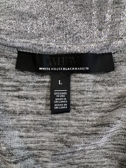 White House Black Market Womens Gray Metallic Go Getter Short Sleeve T-Shirt - L