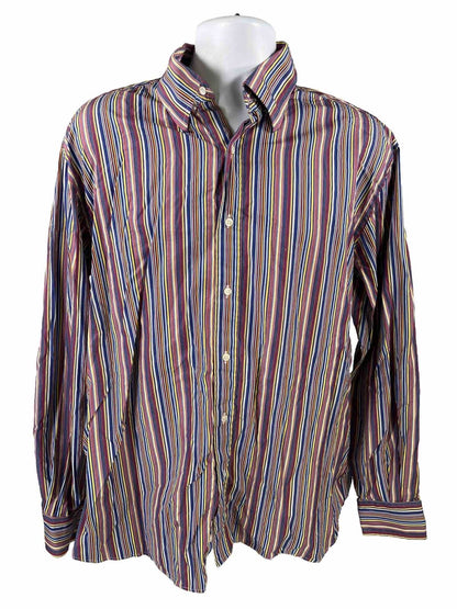 Paul and Shark Men's Multi-Color Striped Button Up Shirt - XL