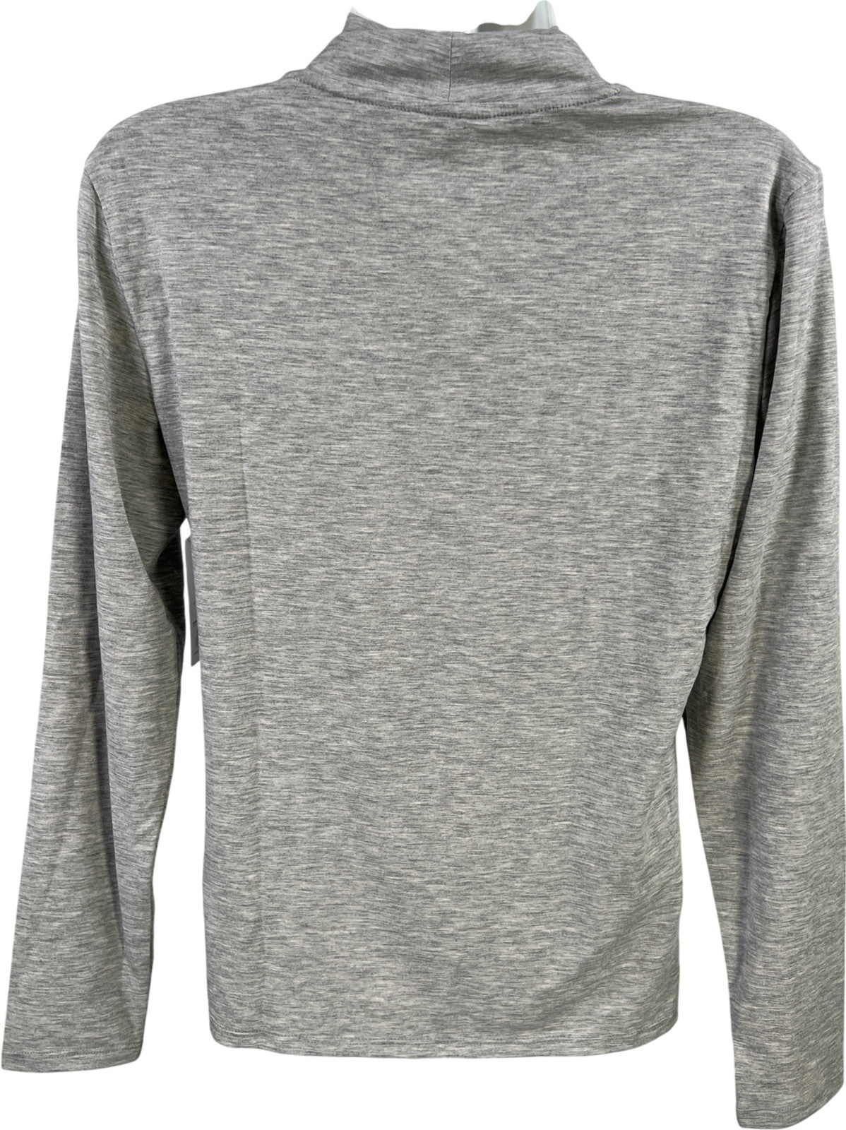 Nine West Women’s Gray Heathered Long Sleeve Mock Neck Shirt - M Petite