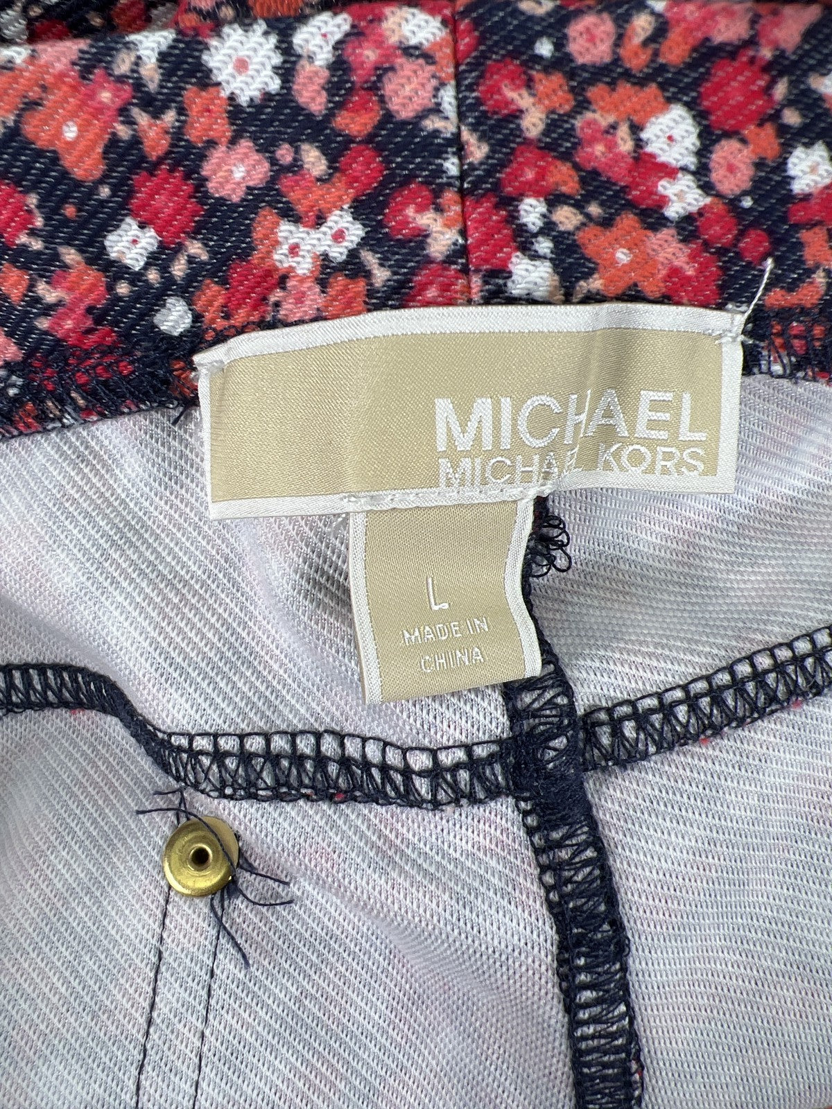 Michael Kors Women’s Pink/Red Small Wildflower Twill Pull On Pants - L