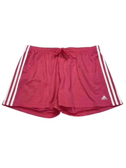 Adidas Women's Pink Mesh Athletic Shorts with Pockets - XL