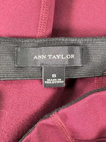 Ann Taylor Women’s Burgundy Stretch Straight Pencil Skirt - 8