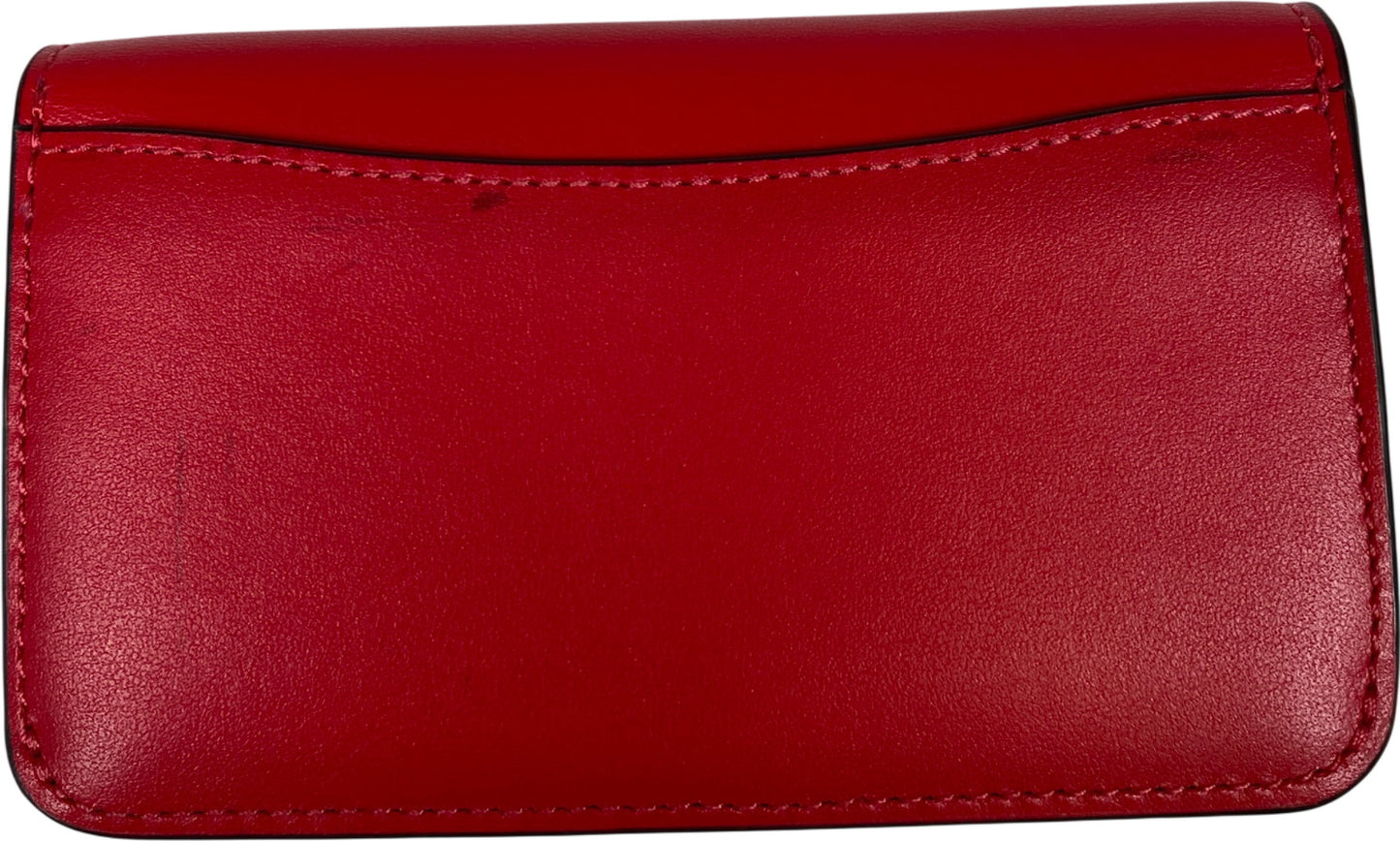 Coach Women’s Red Leather Essential Slim Card Case Wallet