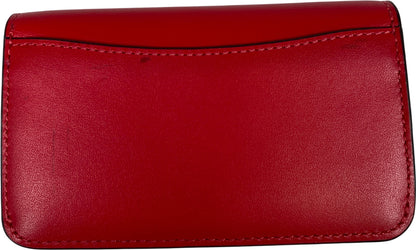 Coach Women’s Red Leather Essential Slim Card Case Wallet