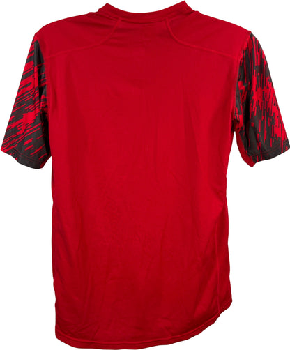 Nike Men’s Red/Gray Marbled Performance Mesh Back Athletic T-Shirt - L