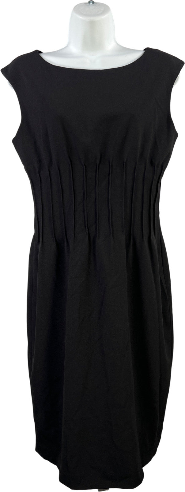 Calvin Klein Women’s Black Pleated Front Sleeveless Sheath Dress - 8
