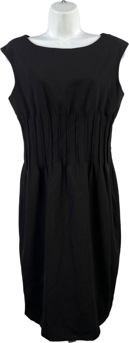Calvin Klein Women’s Black Pleated Front Sleeveless Sheath Dress - 8
