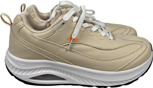 AOV Women’s Beige Lace Up Comfort Walking Sneakers - 8.5