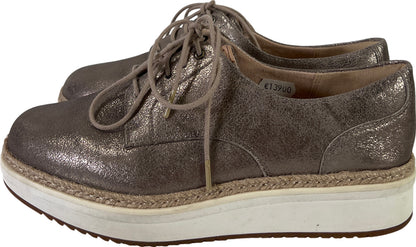 Clarks Artisan Womens Gold Pewter Metallic Teadale Platform Oxford Shoes - 7.5 W