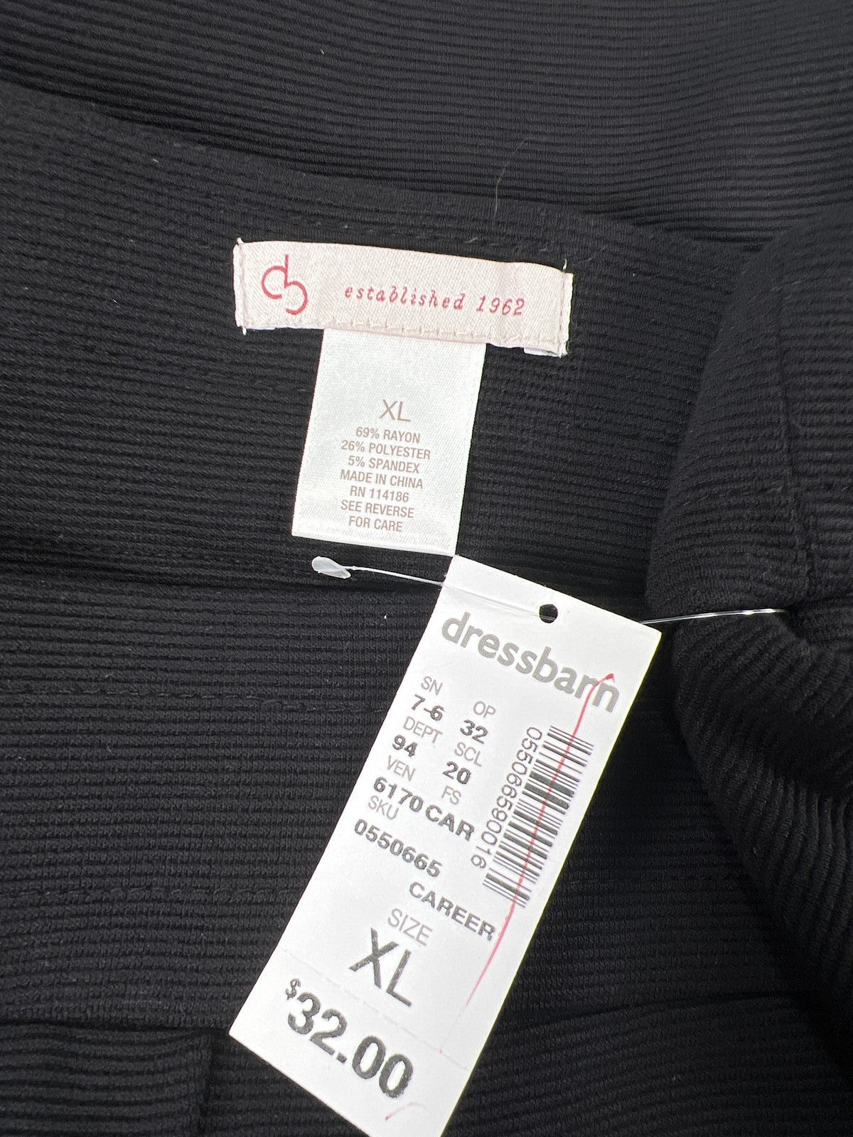 Dressbarn Women’s Black Stretch Pull On A-Line Skirt - XL