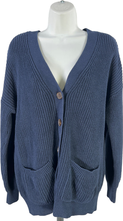 LOFT Women’s Blue Long Sleeve Button Up Cardigan Sweater - L