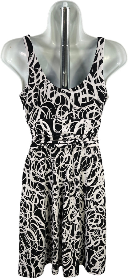 White House Black Market Women’s Black/White Sleeveless A-Line Dress - 0