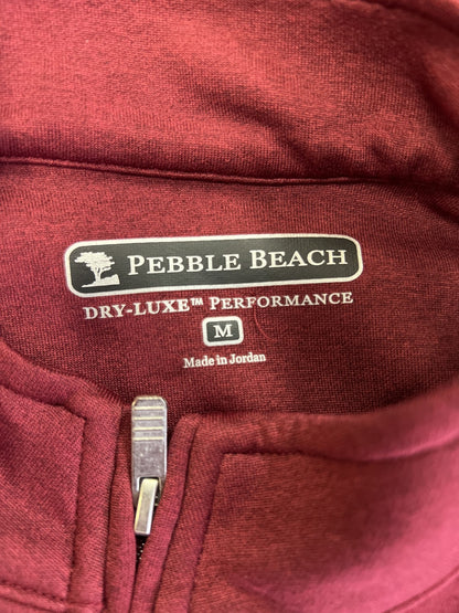 Pebble Beach Men’s Red/Burgundy Dry-Luxe Performance Pullover Shirt - M