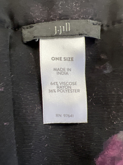 J.Jill Women’s Black Velour/Sheer Open Front Wrap - One Size