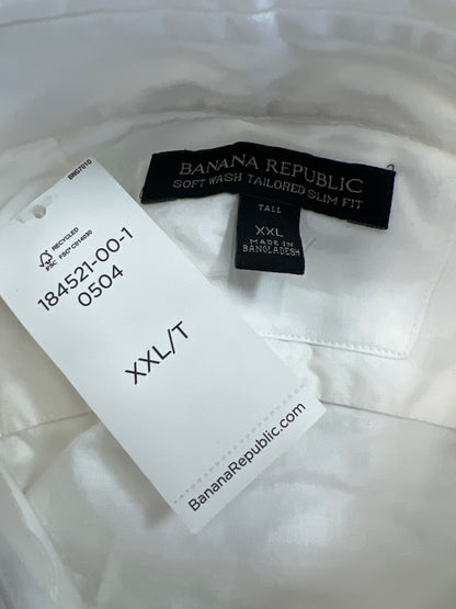 Banana Republic Mens White Soft Wash Tailored Slim Fit Button Up Shirt -XXL Tall