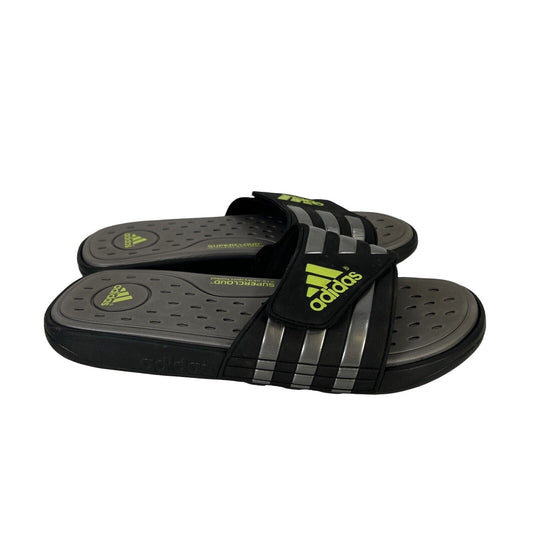 Adidas Men's Black/Green Super Cloud Adissage Slide Sandals - 11