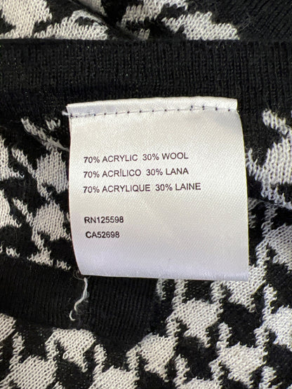 Ellen Tracy Women’s Black/White Short Loose Sleeve Cape Sweater - Petite Small