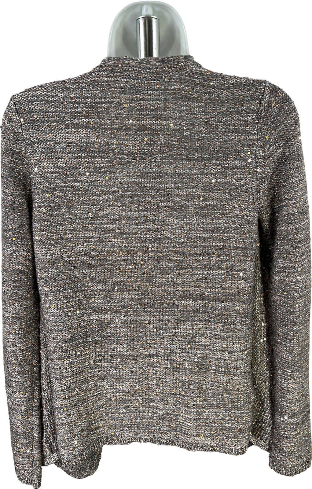 White House Black Market Women’s Gray Sequin Long Sleeve Cardigan - XS