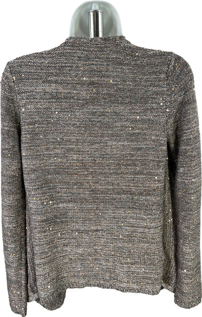 White House Black Market Women’s Gray Sequin Long Sleeve Cardigan - XS