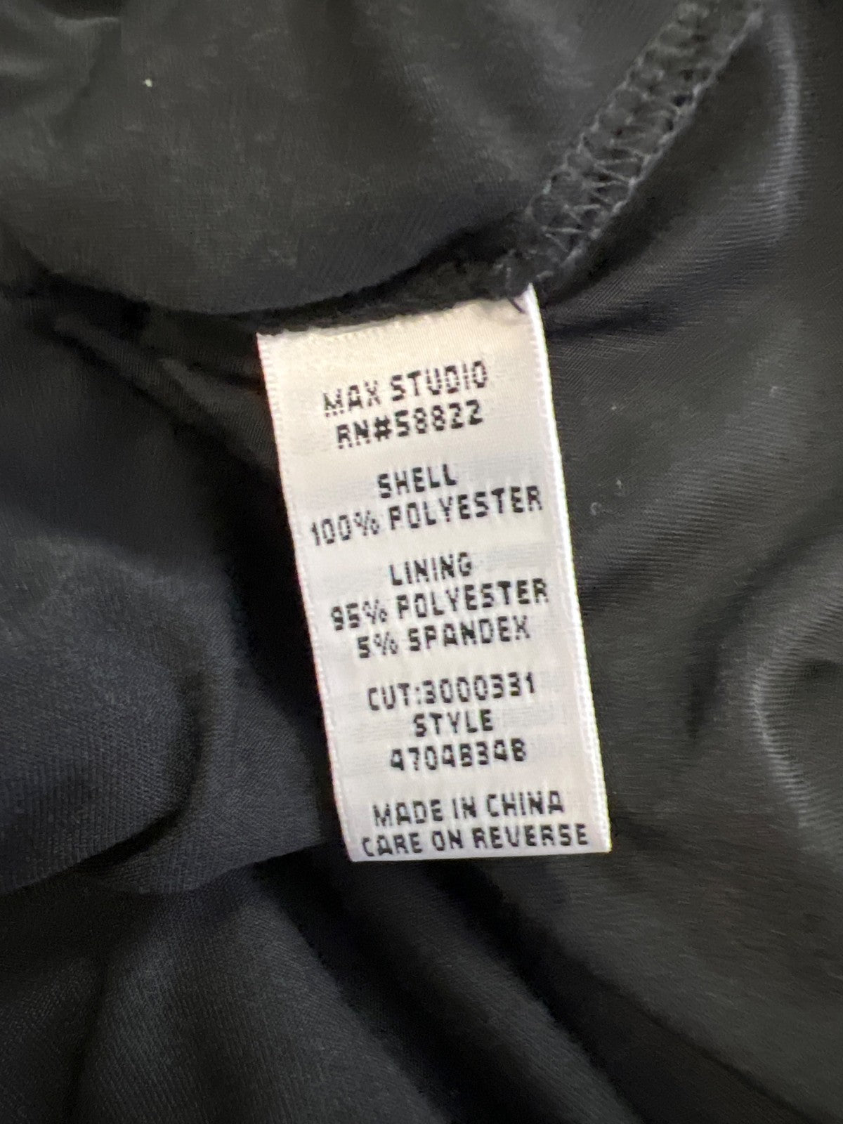 Max Studio Women’s Black Cap Sleeve Lined Blouse - XL