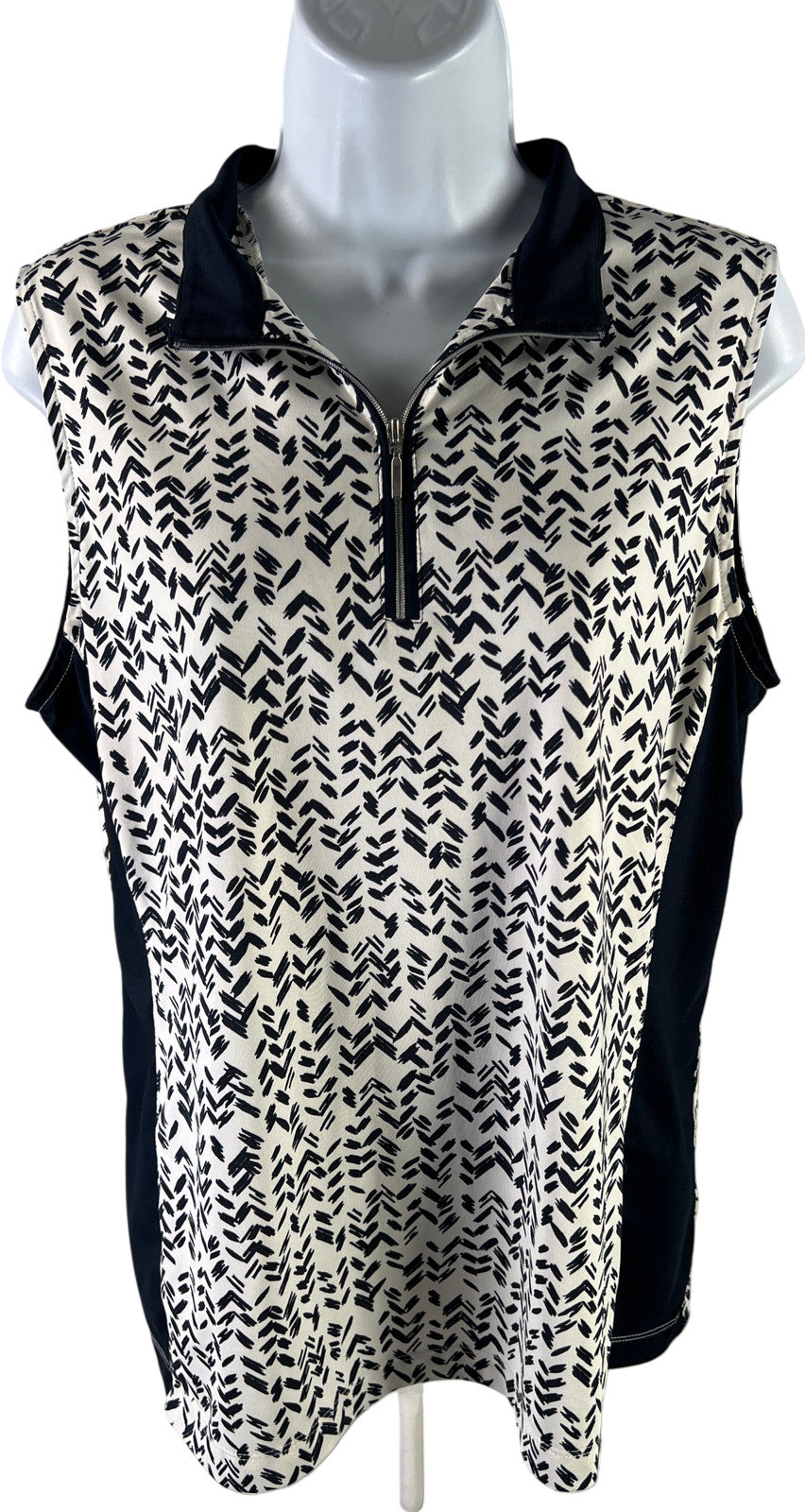 TAIL Women’s White & Blue White Label 1/4 Sleeve Sleeveless Shirt - L