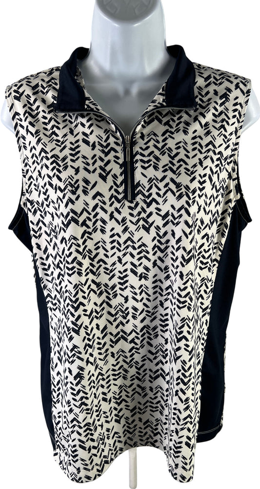 TAIL Women’s White & Blue White Label 1/4 Sleeve Sleeveless Shirt - L