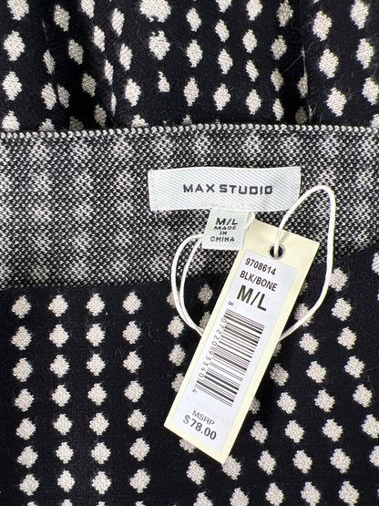 Max Studio Women’s Black/Beige Pull On A-Line Sweater Skirt - M/L