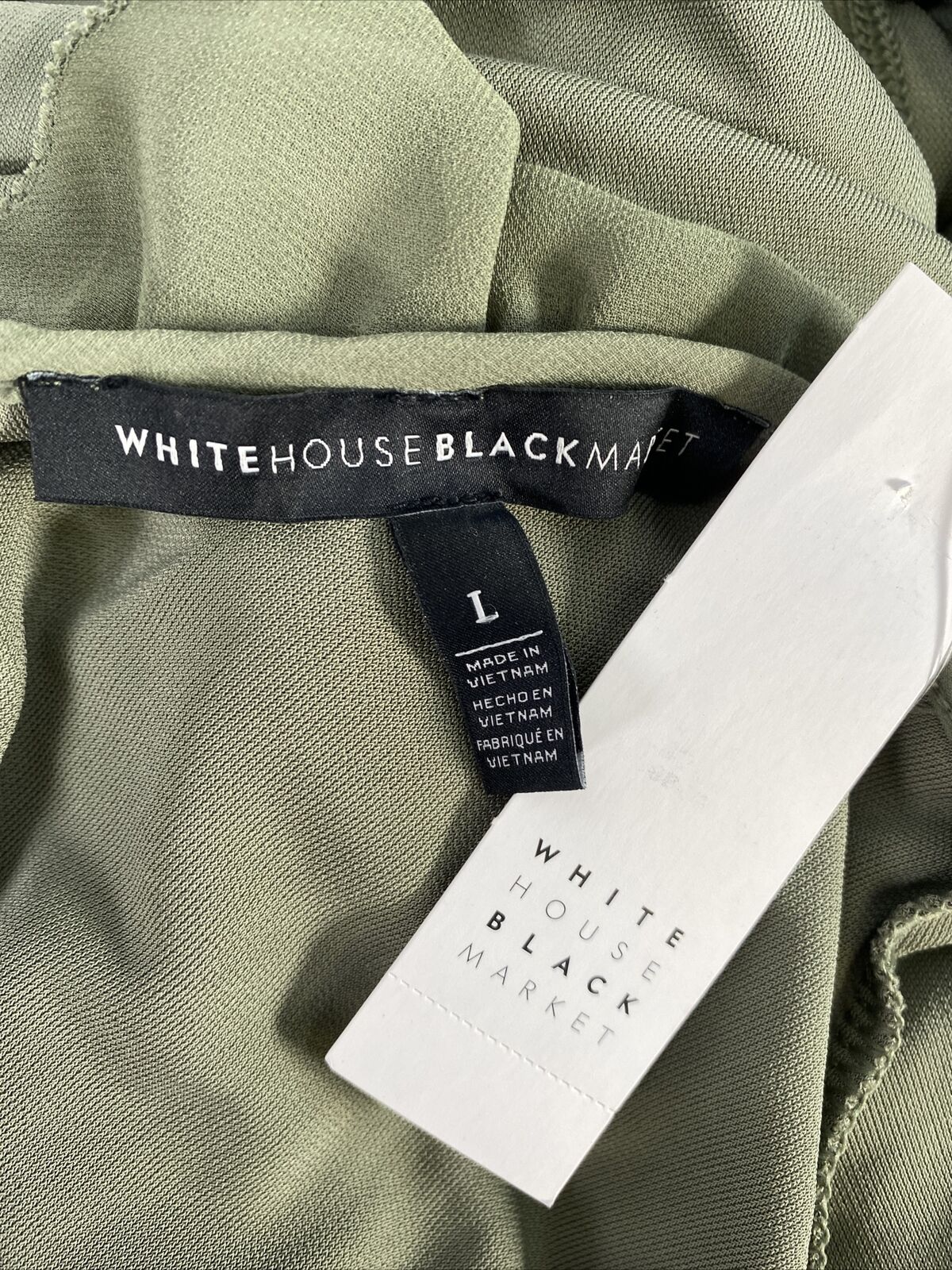 NUEVO Blusa verde con hombros descubiertos para mujer White House Black Market - L