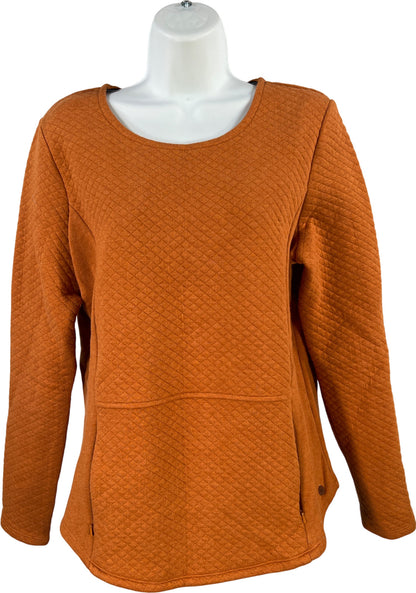 Orvis Women’s Orange Quilted Knit Long Sleeve Shirt - S
