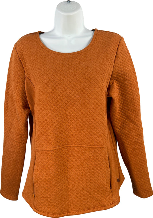 Orvis Women’s Orange Quilted Knit Long Sleeve Shirt - S