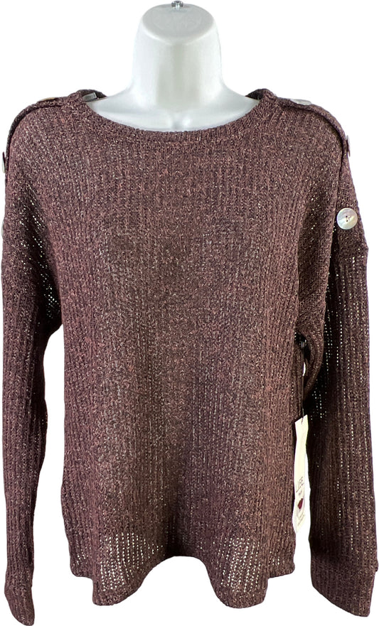 LIFE Love Is For Eternity Women’s Purple Long Sleeve Open Knit Sweater - M