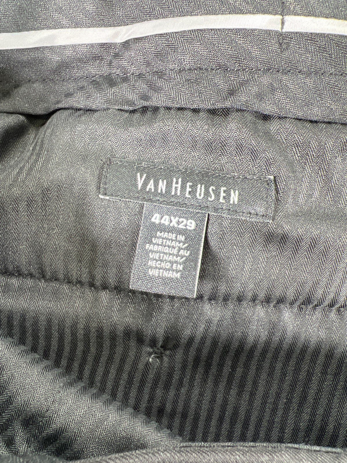 Van Heusen Men’s Black Flat Front Traveler Dress Pants - 44x29 Big and Tall