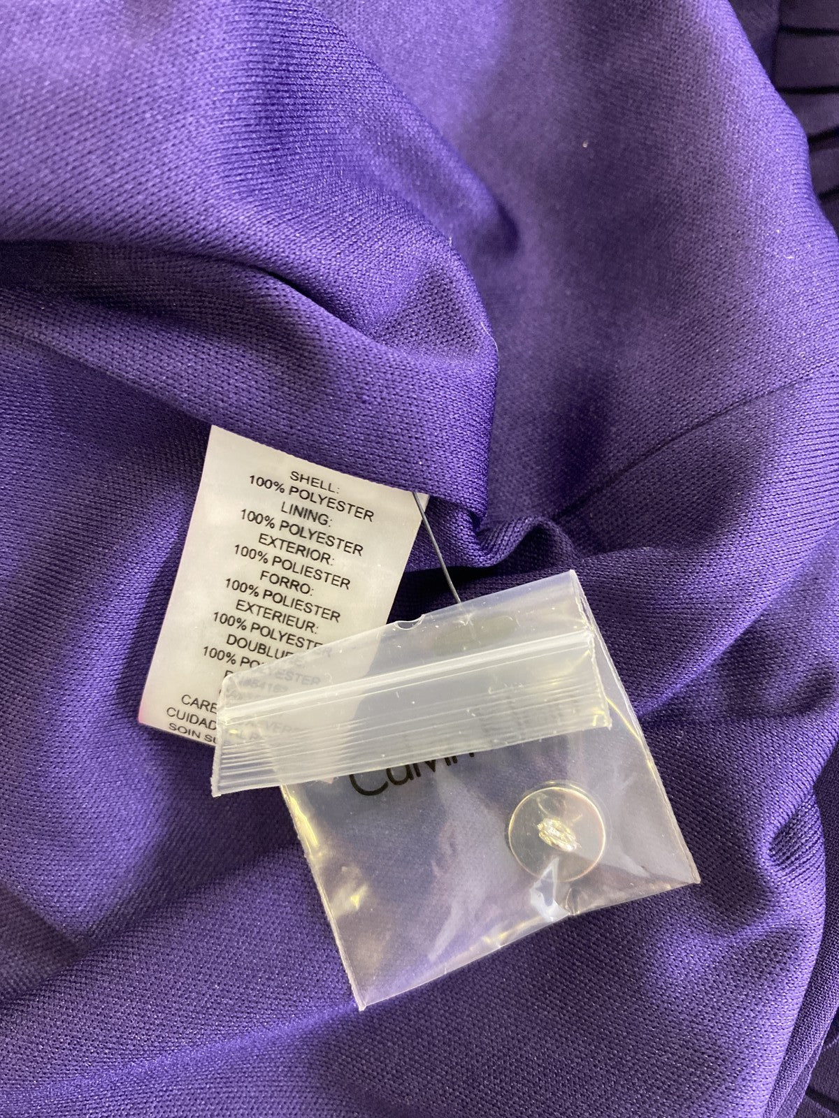 Calvin Klein Women’s Purple Pleated Front Sleeveless Blouse - S