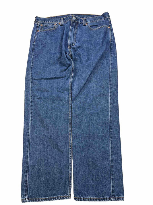 Levi's Men's Dark Wash 505 Regular Straight Leg Jeans - 38x30