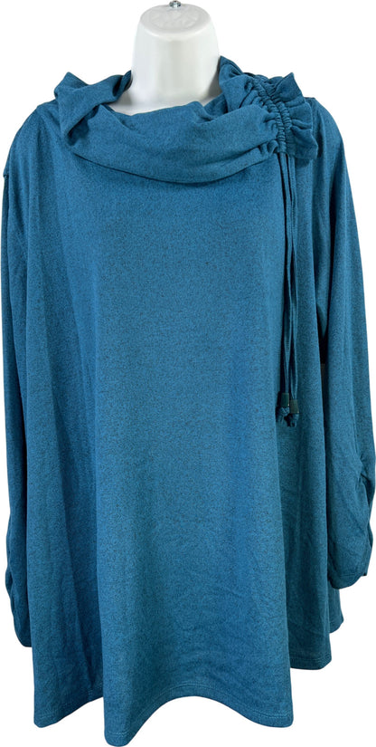 Multiples Women’s Blue Long Sleeve Cowl Neck Sweater - XL
