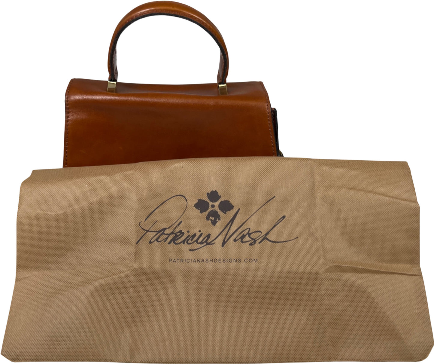 Patricia Nash Women’s Cognac Brown Leather Chauny Satchel Purse