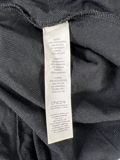 Chico’s Women’s Black & Gold Foil Lace Top - 1/US 8