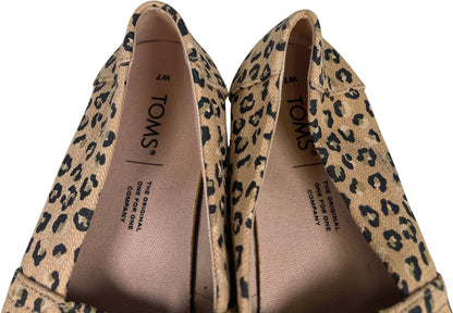 Toms Women’s Tan/Brown Cheetah Animal Print Avalon Slip On Canvas Loafers - 7