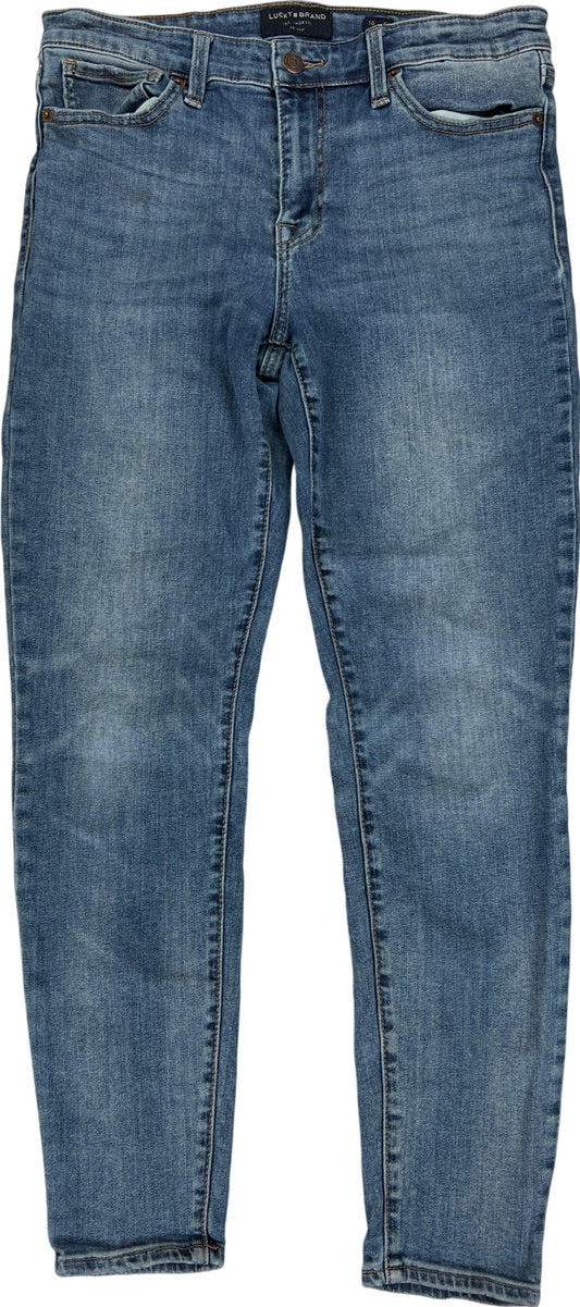 Lucky Brad Women’s Medium Wash Mid Rise Ava Super Skinny Denim Jeans - 10